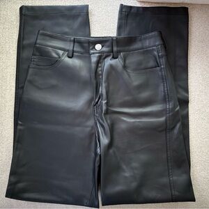 Mango Black Faux Leather Pants